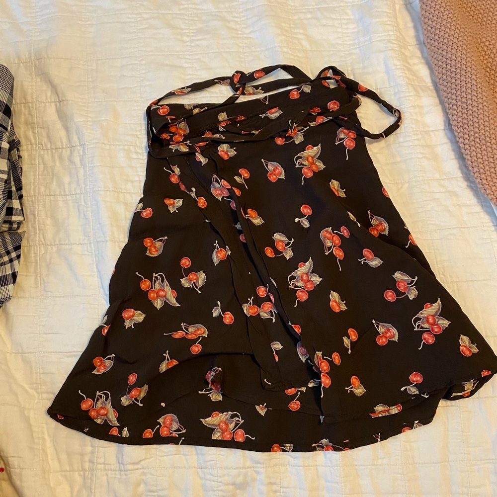 cherry wrap skirt